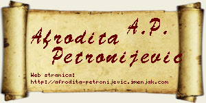 Afrodita Petronijević vizit kartica